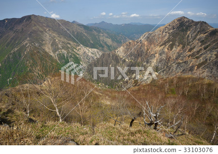 Watarose河腳下遺骸Ashio礦毒的傷痕留下了Umekoba沼澤，Sawairiyama和Taiheizan的岩壁 33103076