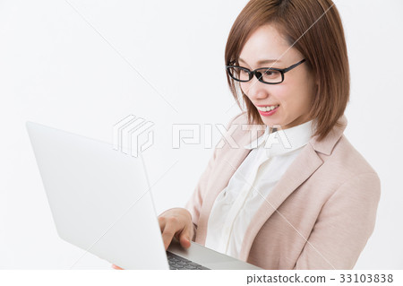 Woman business watching personal computer Woman business watching personal computer 33103838
