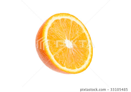 Half of juicy orange on a white background Half of juicy orange on a white background 33105485