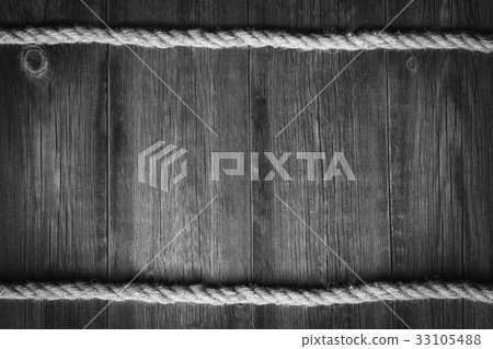 Wooden brown background with rope 33105488