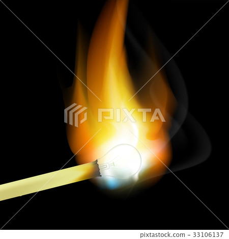 burning match in the form of light bulbs burning match in the form of light bulbs 33106137