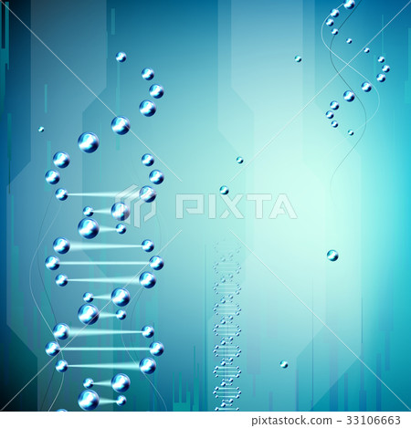 molecule on a blue background molecule on a blue background 33106663