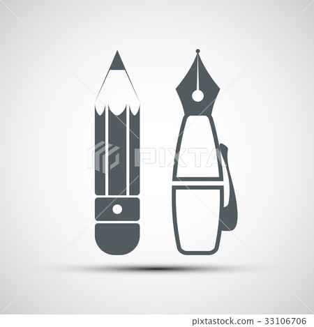 Vector icon pencil and pen Vector icon pencil and pen 33106706