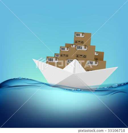paper boat with boxes paper boat with boxes 33106718