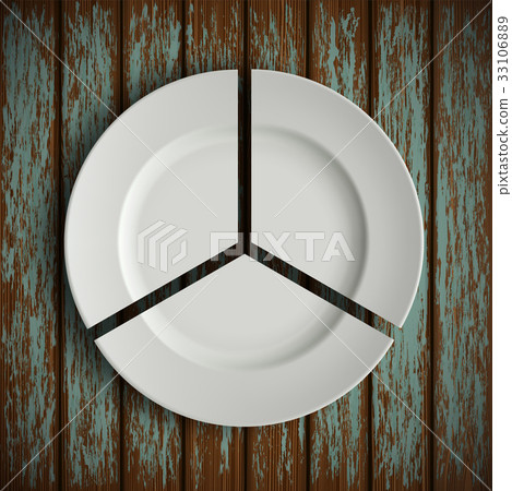 white plate in the form of segments white plate in the form of segments 33106889