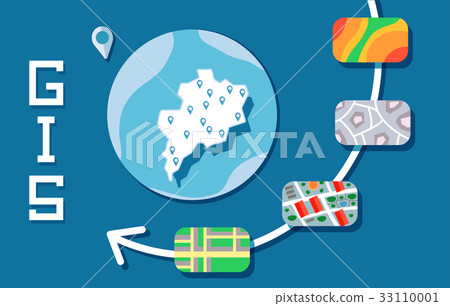 GIS Software Concept, Geographic Information 33110001