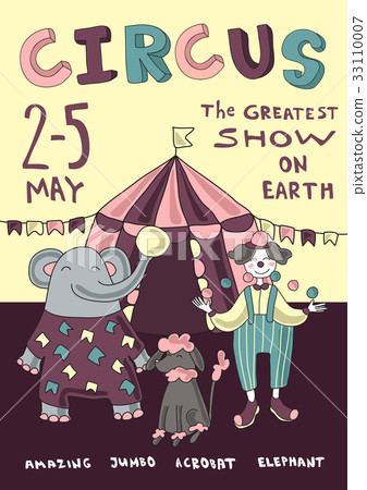 Circus or carnival poster with chapiteau tent - Stock Illustration ...