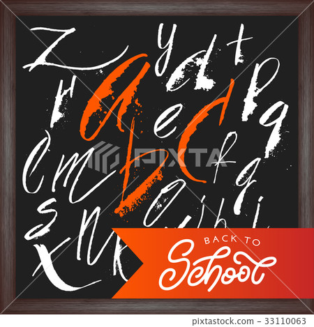 Back to school lettering with grunge alphabet on Back to school lettering with grunge alphabet on 33110063