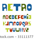 retro font colorful letters style of the 70s 33111377