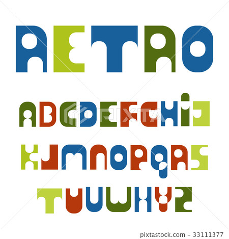 retro font colorful letters style of the 70s retro font colorful letters style of the 70s 33111377