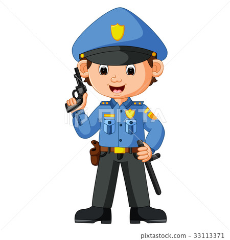 插图素材: cute policeman cartoon