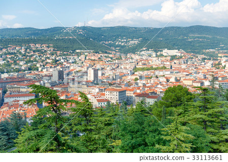 Aerial view to city of Trieste in Italy 33113661