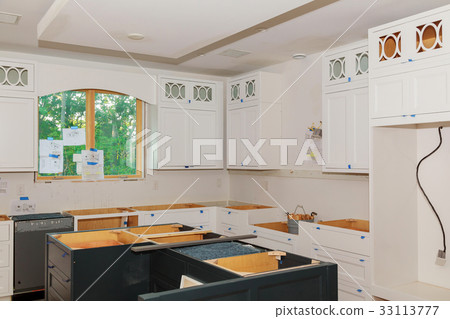 Installation of kitchen cabinet. Installation of kitchen cabinet. 33113777