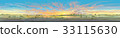 Sunrise sky panorama rice field digital painting 33115630