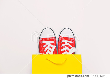 big red gumshoes in cool shopping bag 33116030