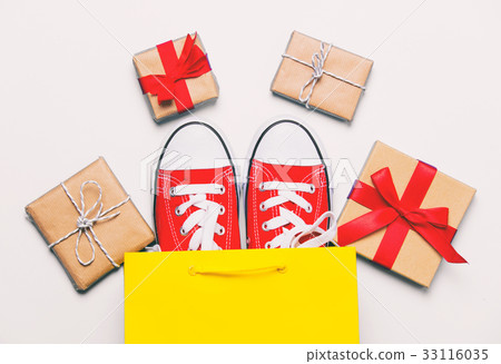 big red gumshoes in cool shopping bag 33116035