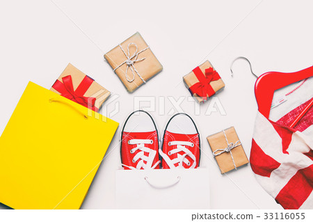big red gumshoes in cool shopping bag 33116055