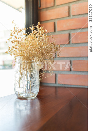Bouquet of dried flowers in vase for interior 33117050