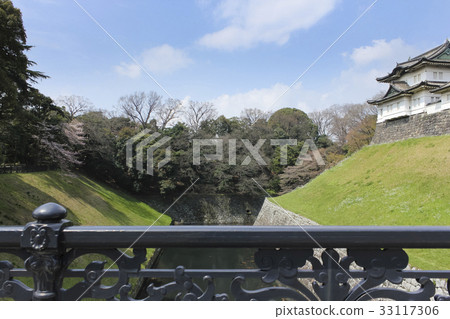 Imperial Palace Double Bridge Aoi (view from the front gate iron bridge) Imperial Palace Double Bridge Aoi (view from the front gate iron bridge) 33117306