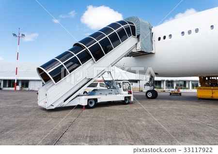 Plane ladder connected to airplane 33117922