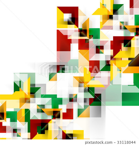 Modern square geometric pattern design on white 33118044