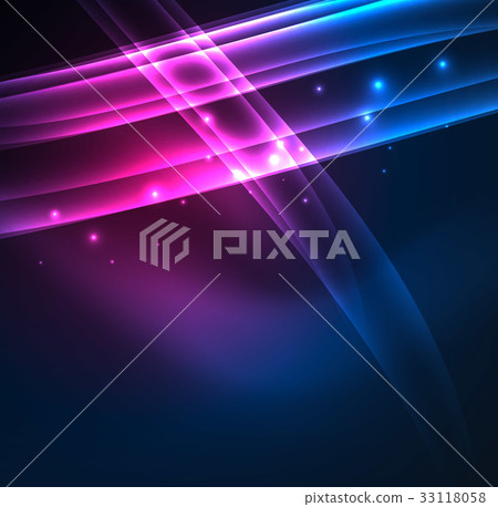 Energy lines, glowing waves in the dark, vector Energy lines, glowing waves in the dark, vector 33118058