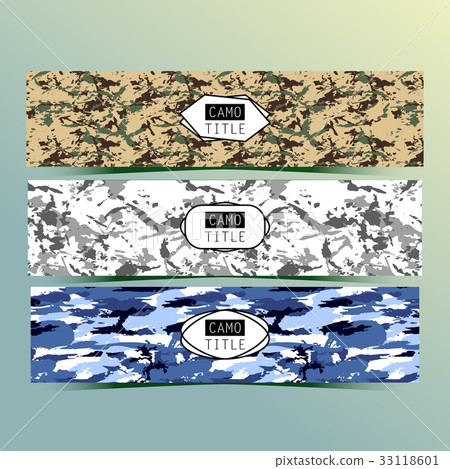 Set of Vintage Creative Banners with Camo 33118601
