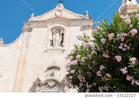 flowers and Chiesa di San Giuseppe in Taormina 33122227