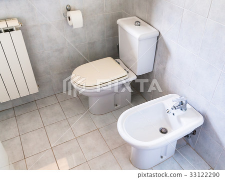 interior of simple white toilet room interior of simple white toilet room 33122290