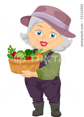 Senior Girl Gardener Harvest 33122902