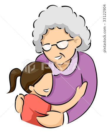 Senior Girl Grandmother Kid Girl 33122904