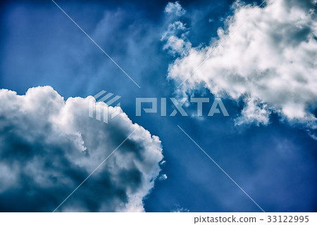 sky and two clouds, light white and dark black sky and two clouds, light white and dark black 33122995