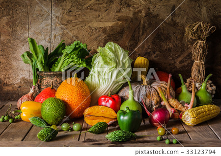 still life Vegetables and fruits. still life Vegetables and fruits. 33123794