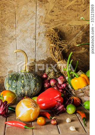 still life Vegetables, Herbs and Fruit. still life Vegetables, Herbs and Fruit. 33123869