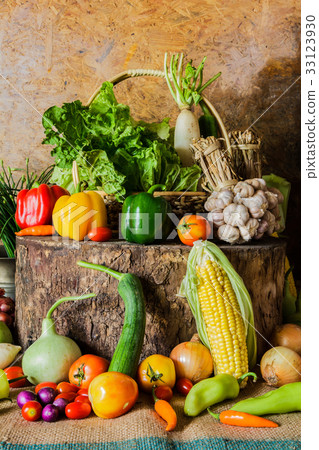 still life Vegetables, Herbs and Fruit. still life Vegetables, Herbs and Fruit. 33123930