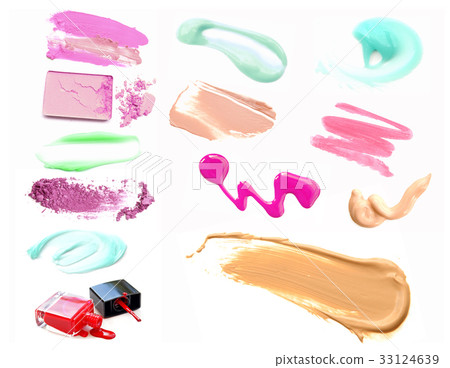 make up cosmetic set collection isolated on white make up cosmetic set collection isolated on white 33124639