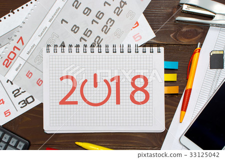 Notebook with a notes 2018 Notebook with a notes 2018 33125042