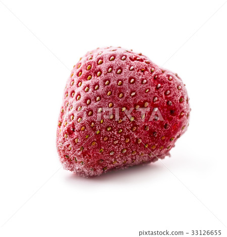 Strawberry. Frozen strawberry isolated on white. 33126655