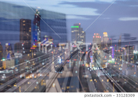 Night blurred light double espouse motion moving 33128309