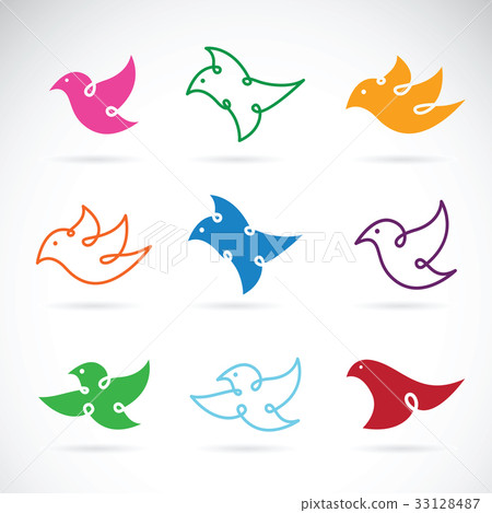 Vector group of bird design on white background. Vector group of bird design on white background. 33128487