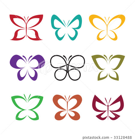 Vector group of butterfly on white background. Vector group of butterfly on white background. 33128488