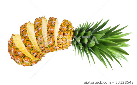 Sliced pineapple isolated on white background Sliced pineapple isolated on white background 33128542