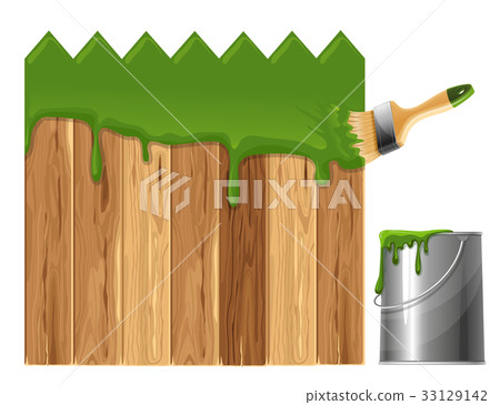 Painted wooden fence 33129142