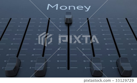 Sliding fader with money inscription. Conceptual 33129729