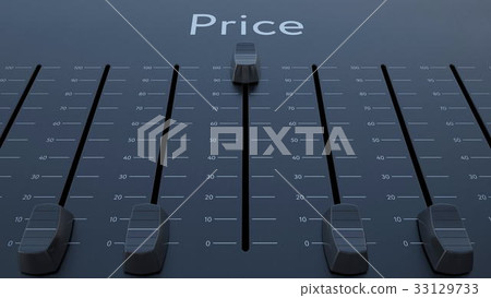 Sliding fader with price inscription. Conceptual 33129733