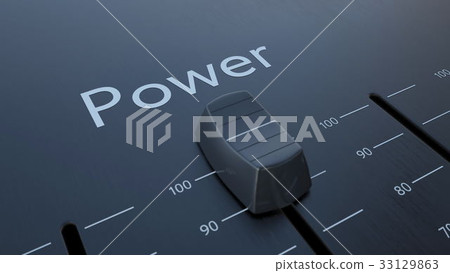 Sliding fader with power inscription, macro 33129863