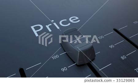 Sliding fader with price inscription, macro 33129865