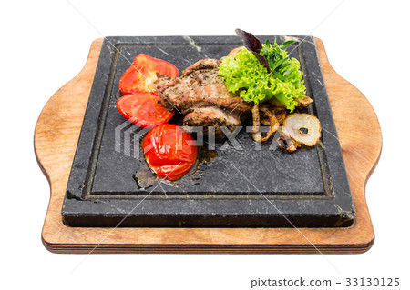 Grilled pork fillet with delicious vegetables. 33130125