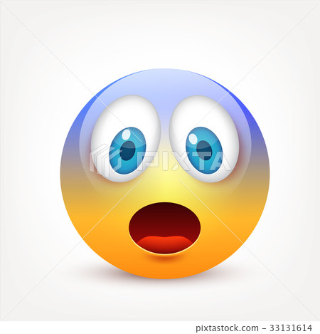 Smiley with blue eyes,emoticon. Yellow face with 33131614