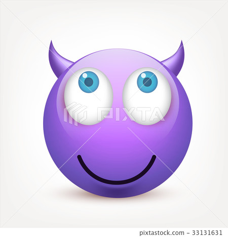 Smiley with blue eyes,emoticon. Violetface with 33131631